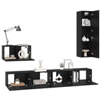 vidaXL Wand-TV-Schrank 4 pcs Schwarz Eichen-Optik Holzwerkstoff