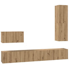 vidaXL Wand-TV-Schrank Wandmontiert 4 pcs Artisan-Eiche Holzwerkstoff