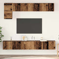 vidaXL TV-Schrankset Wandmontiert 5 pcs Altholz Holzwerkstoff