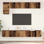 vidaXL TV-Schrankset Wandmontiert 5 pcs Altholz Holzwerkstoff