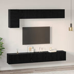 vidaXL TV-Schrankset 5 pcs Schwarz Eichen-Optik Holzwerkstoff