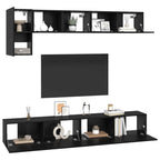 vidaXL TV-Schrankset 5 pcs Schwarz Eichen-Optik Holzwerkstoff