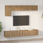 vidaXL TV-Schrankset Wandmontiert 5 pcs Artisan-Eiche Holzwerkstoff