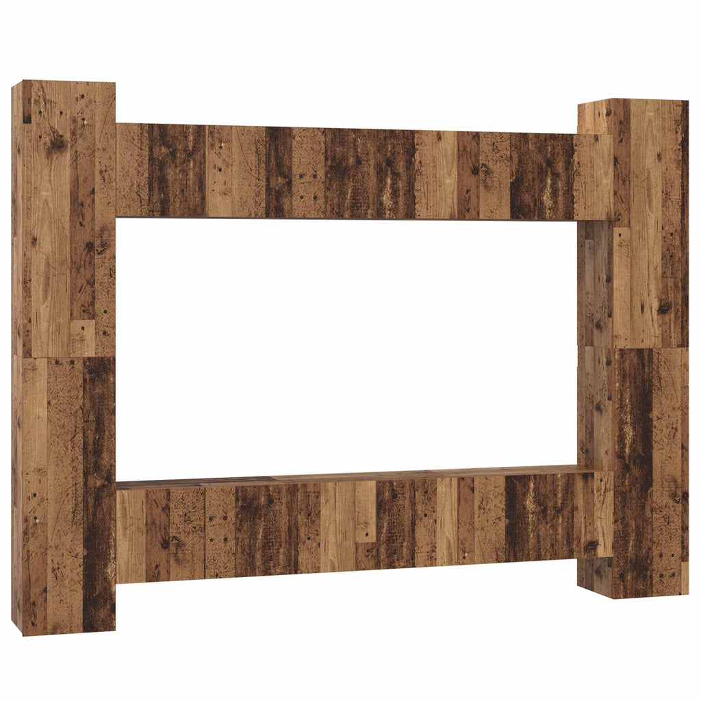 vidaXL TV-Schrankset 10 pcs Altholz 30,5 x 30 x 90 cm Holzwerkstoff