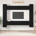 vidaXL TV-Schrankset 10 pcs Schwarz Eichen-Optik 30,5 x 30 x 90 cm