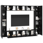 vidaXL TV-Schrankset 10 pcs Schwarz Eichen-Optik 30,5 x 30 x 90 cm