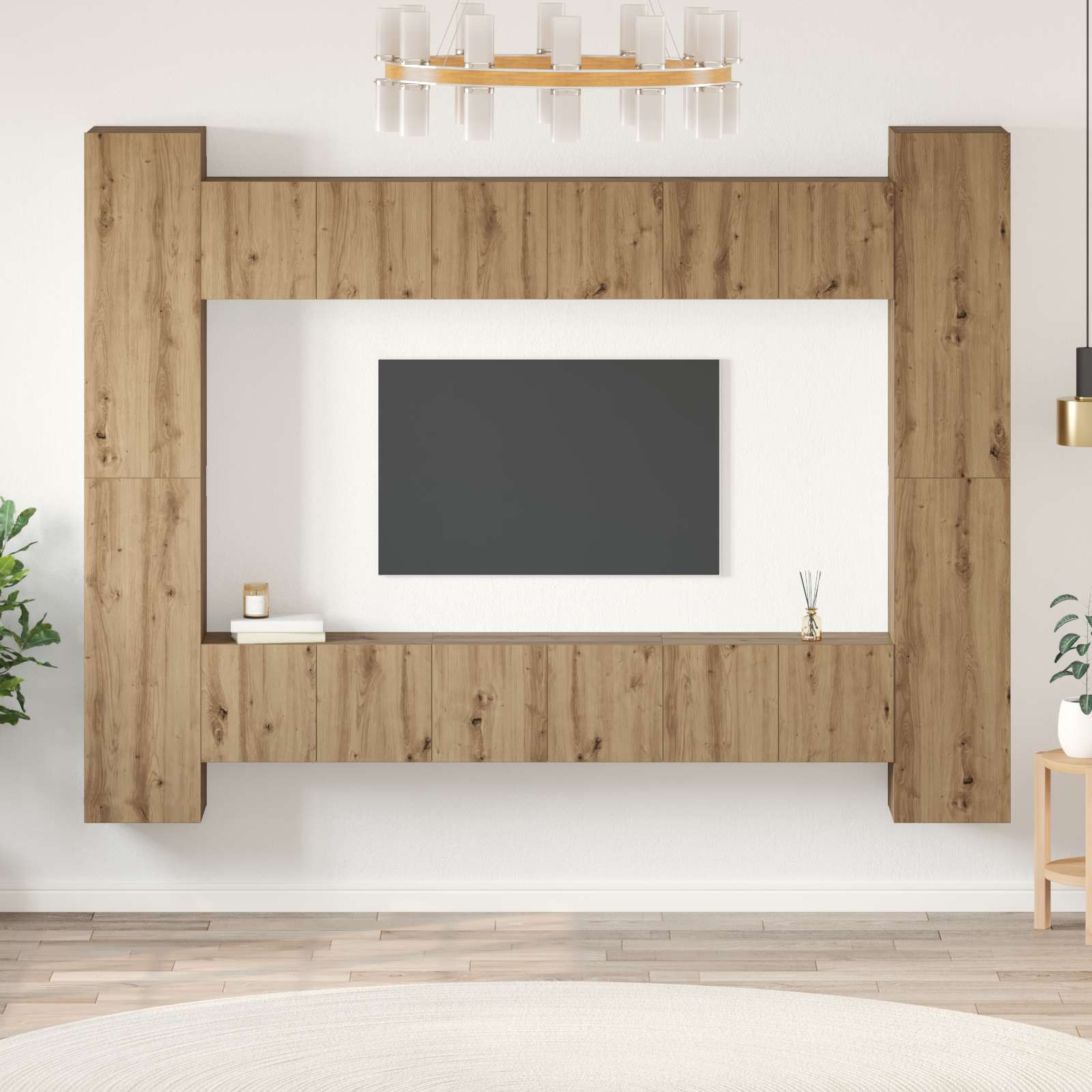 vidaXL TV-Schrankset 10 pcs Artisan-Eiche 30,5 x 30 x 90 cm