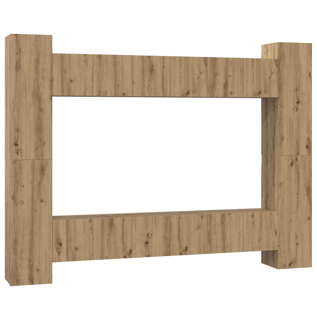 vidaXL TV-Schrankset 10 pcs Artisan-Eiche 30,5 x 30 x 90 cm