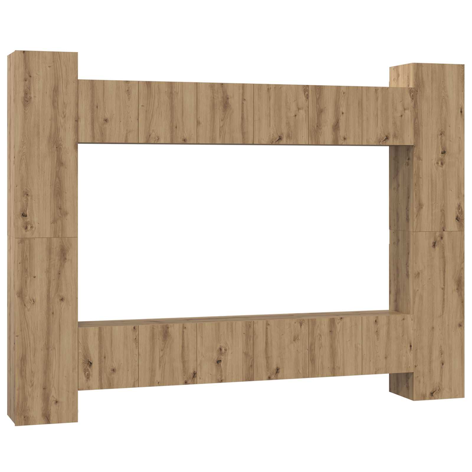 vidaXL TV-Schrankset 10 pcs Artisan-Eiche 30,5 x 30 x 90 cm