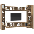 vidaXL TV-Schrankset 10 pcs Artisan-Eiche 30,5 x 30 x 90 cm