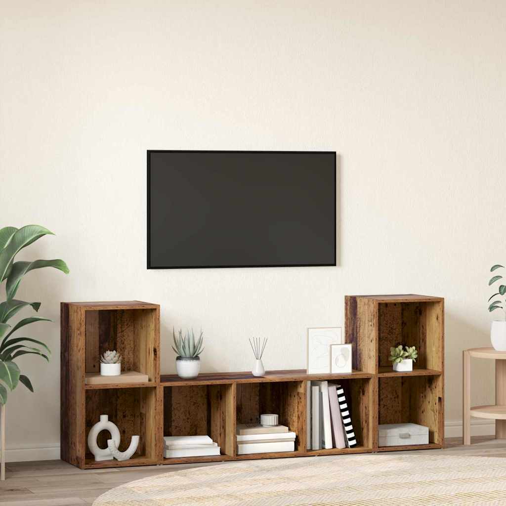 vidaXL TV-Schrankset Wandmontiert 3 pcs Braun Holzwerkstoff