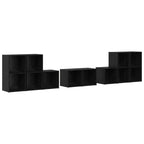 vidaXL TV-Schrank Set 8 pcs Schwarz Eichen-Optik Holzwerkstoff