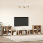 vidaXL TV-Schrank Set Wandmontiert 8 pcs Artisan-Eiche Holzwerkstoff