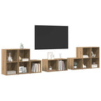 vidaXL TV-Schrank Set Wandmontiert 8 pcs Artisan-Eiche Holzwerkstoff