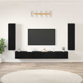 vidaXL TV-Einheiten 4 pcs Schwarz Eichen-Optik Holzwerkstoff