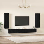 vidaXL TV-Einheiten 4 pcs Schwarz Eichen-Optik Holzwerkstoff