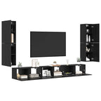 vidaXL TV-Einheiten 4 pcs Schwarz Eichen-Optik Holzwerkstoff