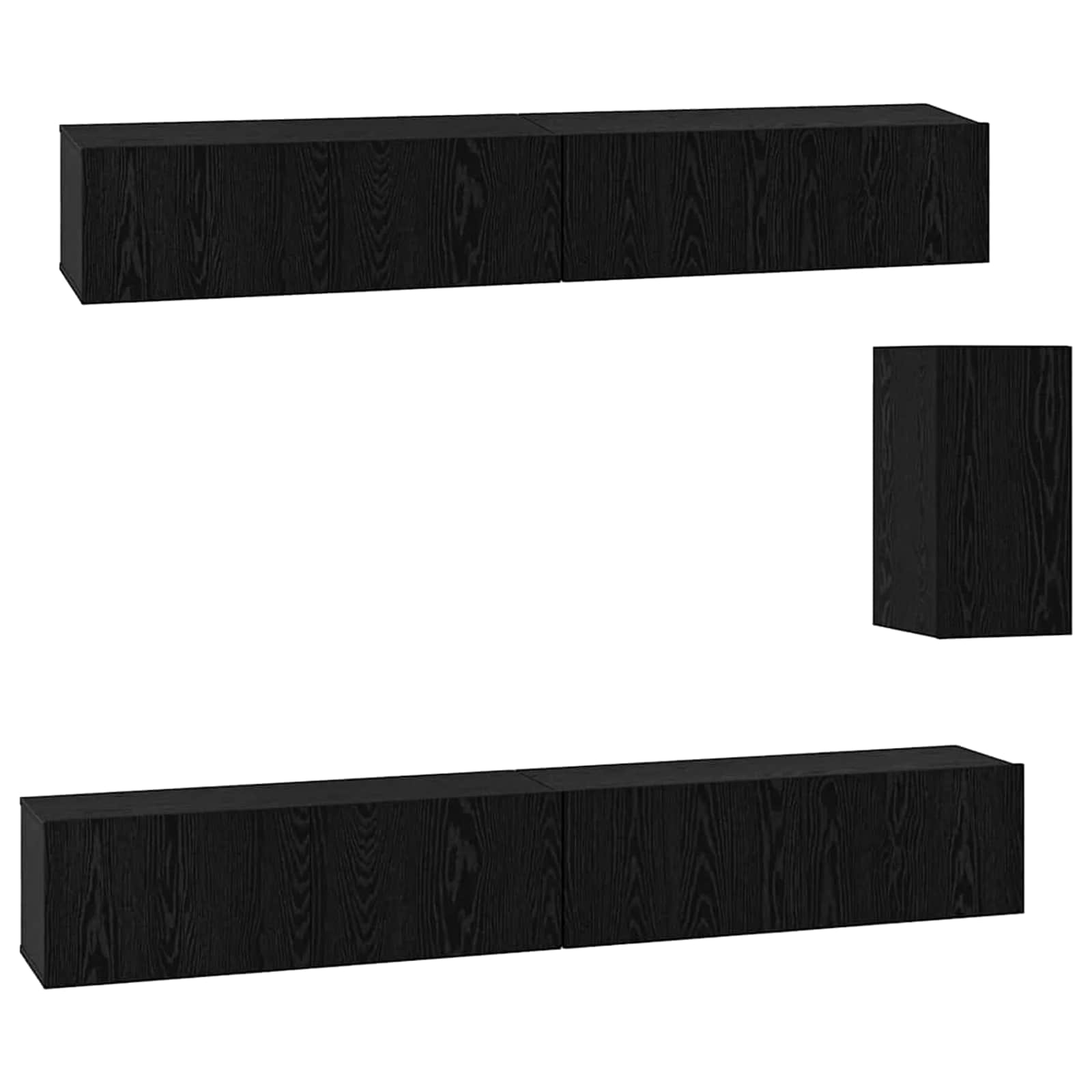 vidaXL Wand-TV-Schrank 3 pcs 100 x 30 x 30 cm Schwarz Eichen-Optik
