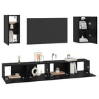 vidaXL Wand-TV-Schrank 3 pcs 100 x 30 x 30 cm Schwarz Eichen-Optik