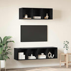 vidaXL TV-Schrankset 2 pcs Schwarz Eichen-Optik Holzwerkstoff