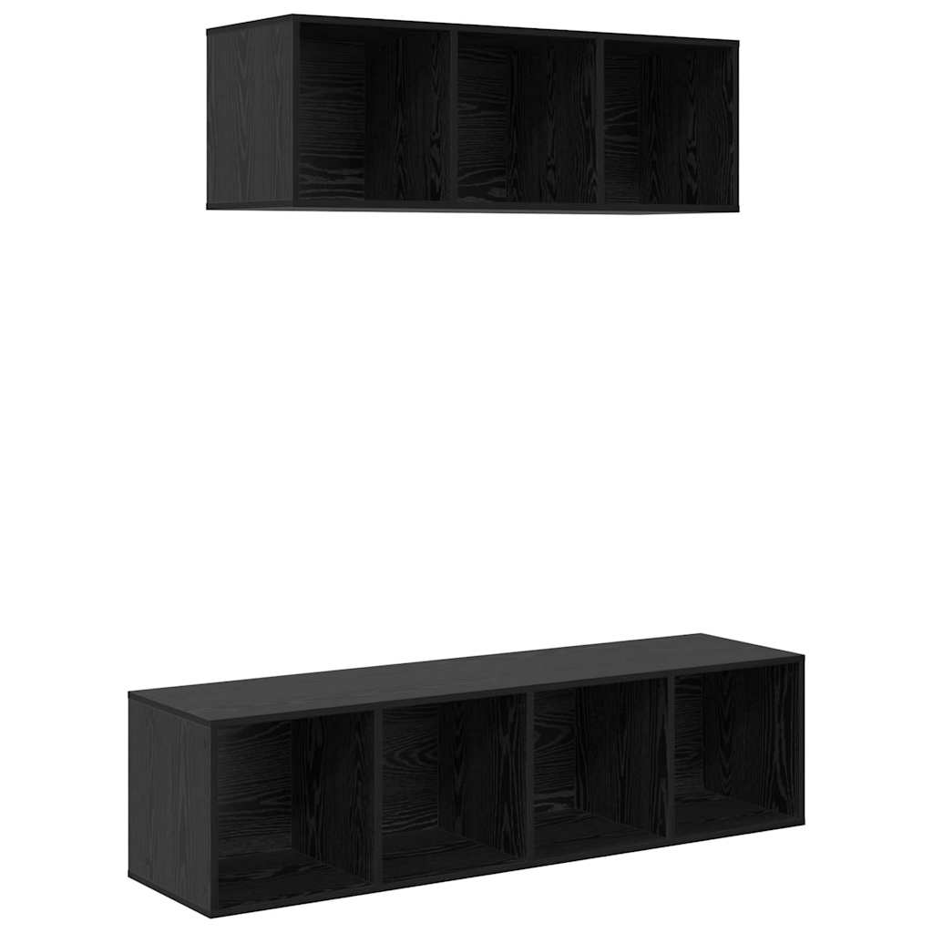 vidaXL TV-Schrankset 2 pcs Schwarz Eichen-Optik Holzwerkstoff