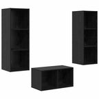 vidaXL TV-Schrankset Schwarz Eichen-Optik 37 x 37 x 107 cm