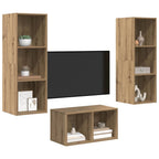 vidaXL TV-Schrankset Artisan-Eiche 37 x 37 x 107 cm Holzwerkstoff