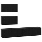 vidaXL TV-Schrankset Wandmontiert 4 pcs Schwarze Eiche Holzwerkstoff