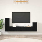 vidaXL Wand-TV-Schrank 3 pcs Schwarz Eichen-Optik Holzwerkstoff