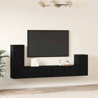 vidaXL Wand-TV-Schrank 3 pcs Schwarz Eichen-Optik Holzwerkstoff