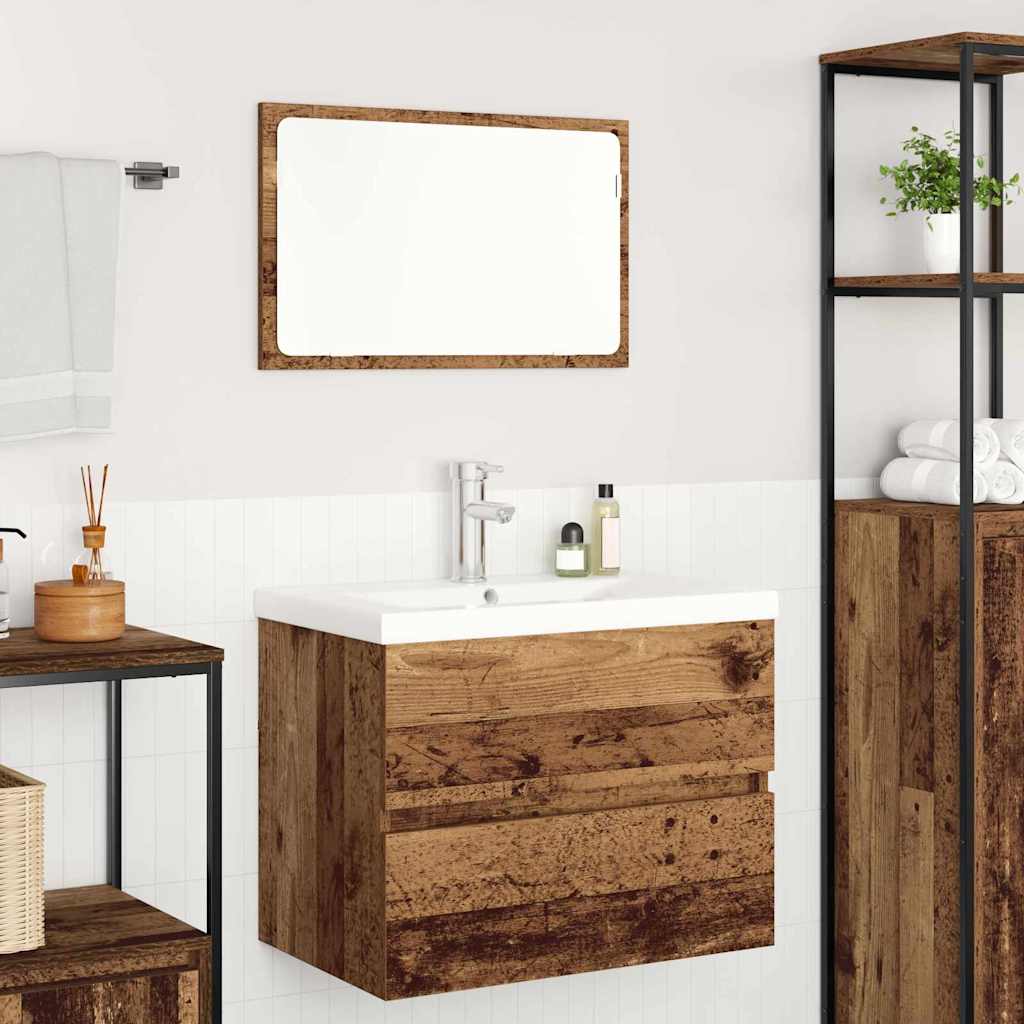 vidaXL Badezimmermöbel-Set mit Schubladen 3 pcs Altholz Holzwerkstoff