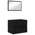 vidaXL Badezimmermöbel-Set 3 pcs Schwarz Eichen-Optik Holzwerkstoff