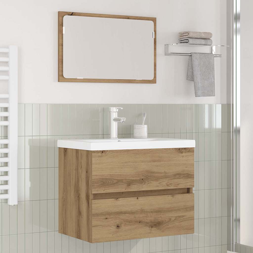 vidaXL Badezimmermöbel-Set 3 pcs Artisan-Eiche Holzwerkstoff