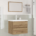 vidaXL Badezimmermöbel-Set 3 pcs Artisan-Eiche Holzwerkstoff