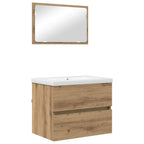 vidaXL Badezimmermöbel-Set 3 pcs Artisan-Eiche Holzwerkstoff