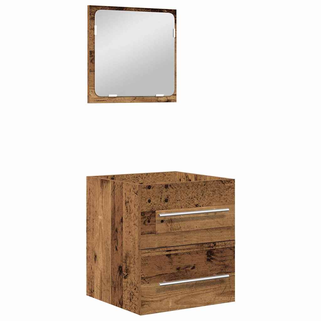 vidaXL Badezimmermöbel-Set mit Schubladen 2 pcs Altholz Holzwerkstoff