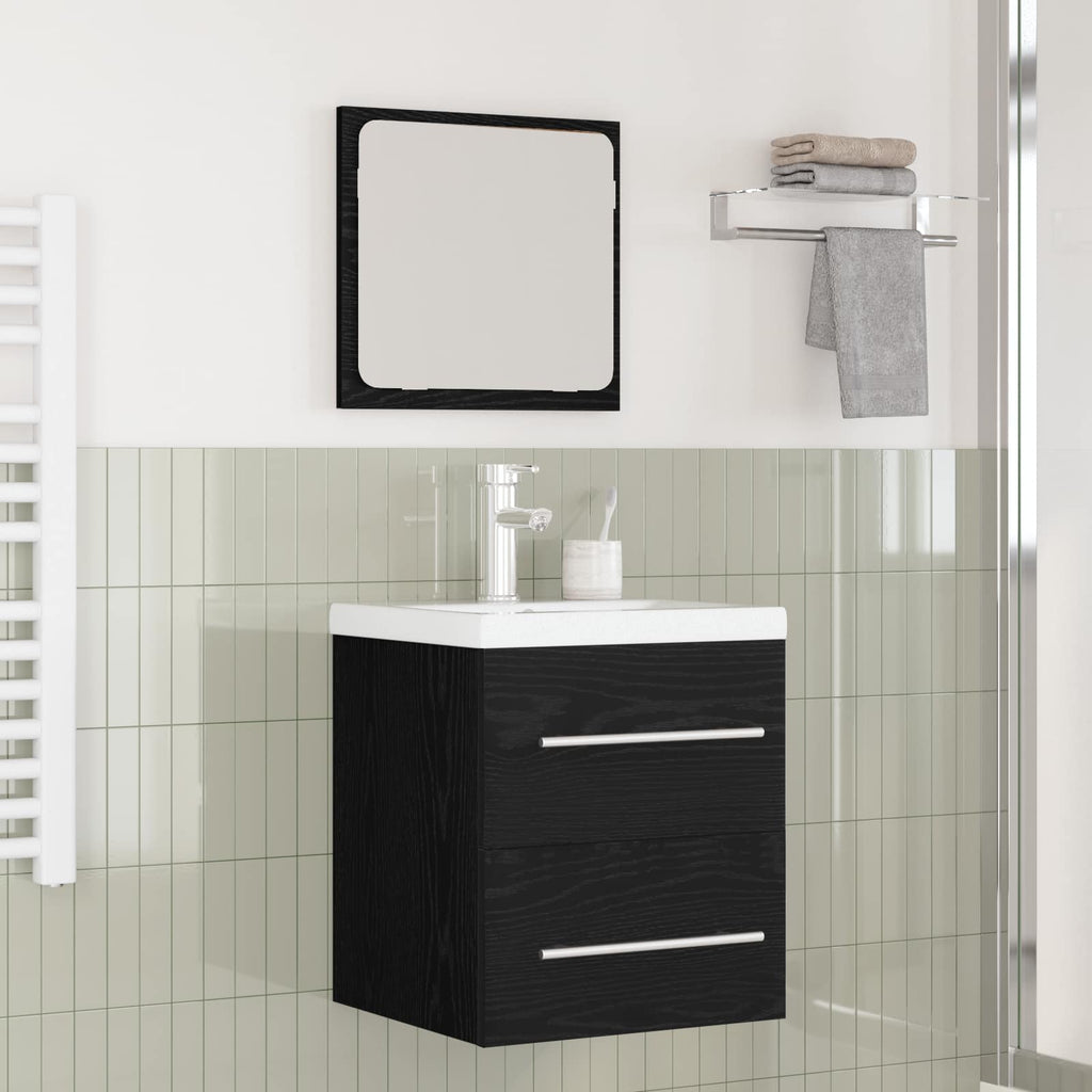 vidaXL Badezimmermöbel-Set 2 pcs Schwarz Eichen-Optik Holzwerkstoff