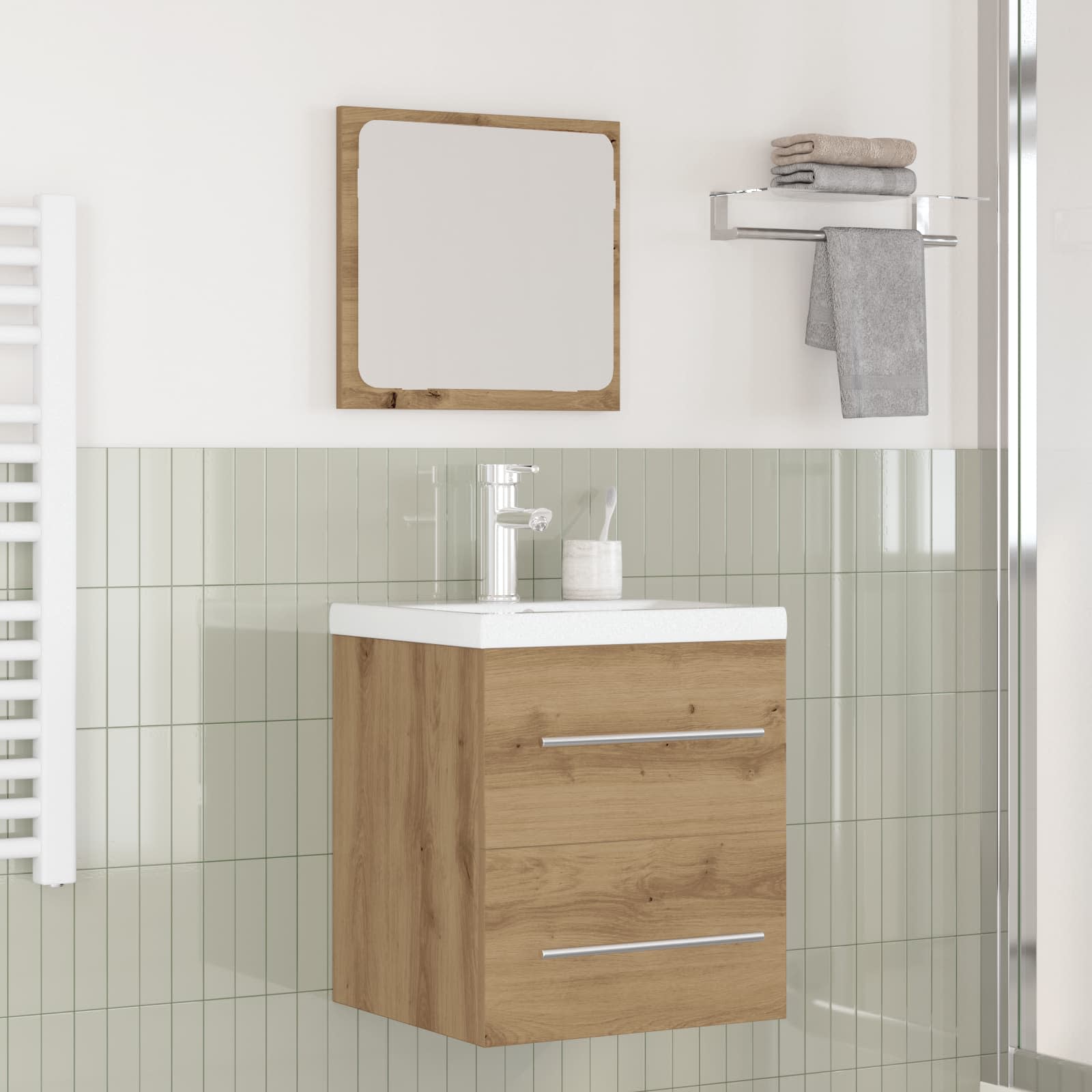 vidaXL Badezimmermöbel-Set 2 pcs Artisan-Eiche Holzwerkstoff