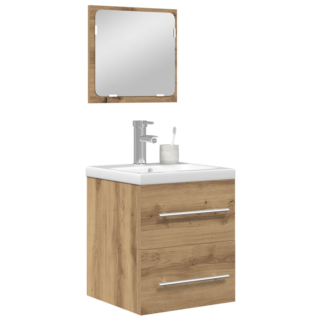 vidaXL Badezimmermöbel-Set 2 pcs Artisan-Eiche Holzwerkstoff