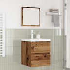 vidaXL Badezimmermöbel-Set 2 pcs Altes Holz und Weiß Holzwerkstoff