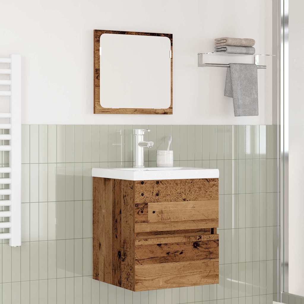 vidaXL Badezimmermöbel-Set 2 pcs Altes Holz und Weiß Holzwerkstoff