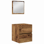 vidaXL Badezimmermöbel-Set 2 pcs Altes Holz und Weiß Holzwerkstoff