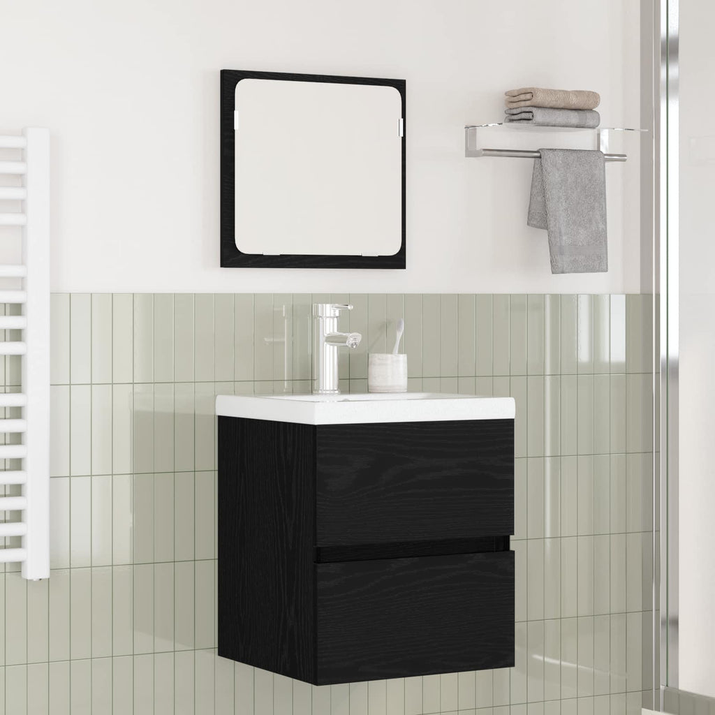 vidaXL Badezimmermöbel-Set 2 pcs Schwarze Eiche und Weiß Holzwerkstoff