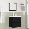 vidaXL Badezimmermöbel-Set 2 pcs Schwarze Eiche und Weiß Holzwerkstoff