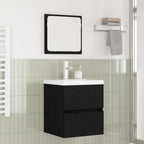 vidaXL Badezimmermöbel-Set 2 pcs Schwarze Eiche und Weiß Holzwerkstoff
