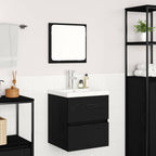 vidaXL Badezimmermöbel-Set 2 pcs Schwarze Eiche und Weiß Holzwerkstoff