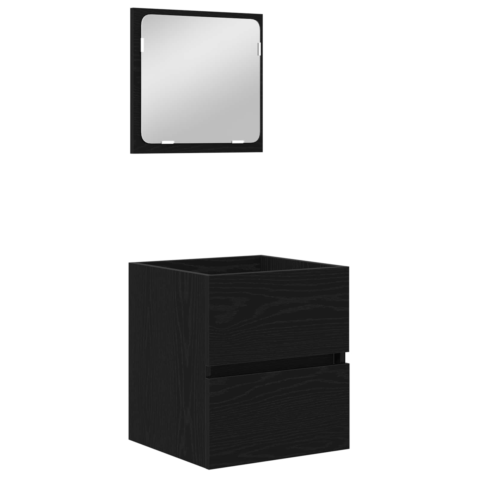 vidaXL Badezimmermöbel-Set 2 pcs Schwarze Eiche und Weiß Holzwerkstoff