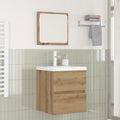 vidaXL Badezimmermöbel-Set 2 pcs Artisan-Eiche und Weiß Holzwerkstoff