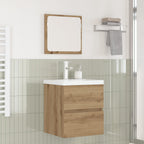 vidaXL Badezimmermöbel-Set 2 pcs Artisan-Eiche und Weiß Holzwerkstoff