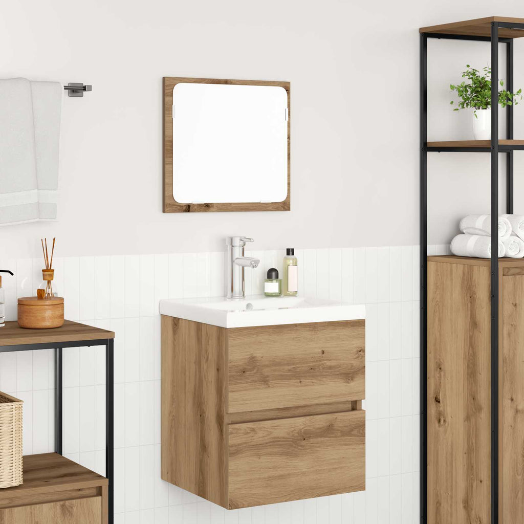 vidaXL Badezimmermöbel-Set 2 pcs Artisan-Eiche und Weiß Holzwerkstoff